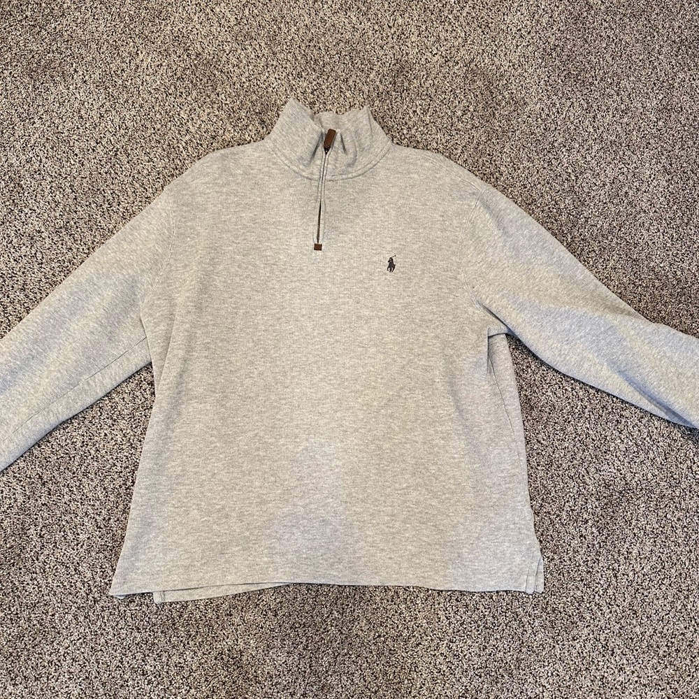 Polo Ralph Lauren Light Gray Quarter Zip Sweater